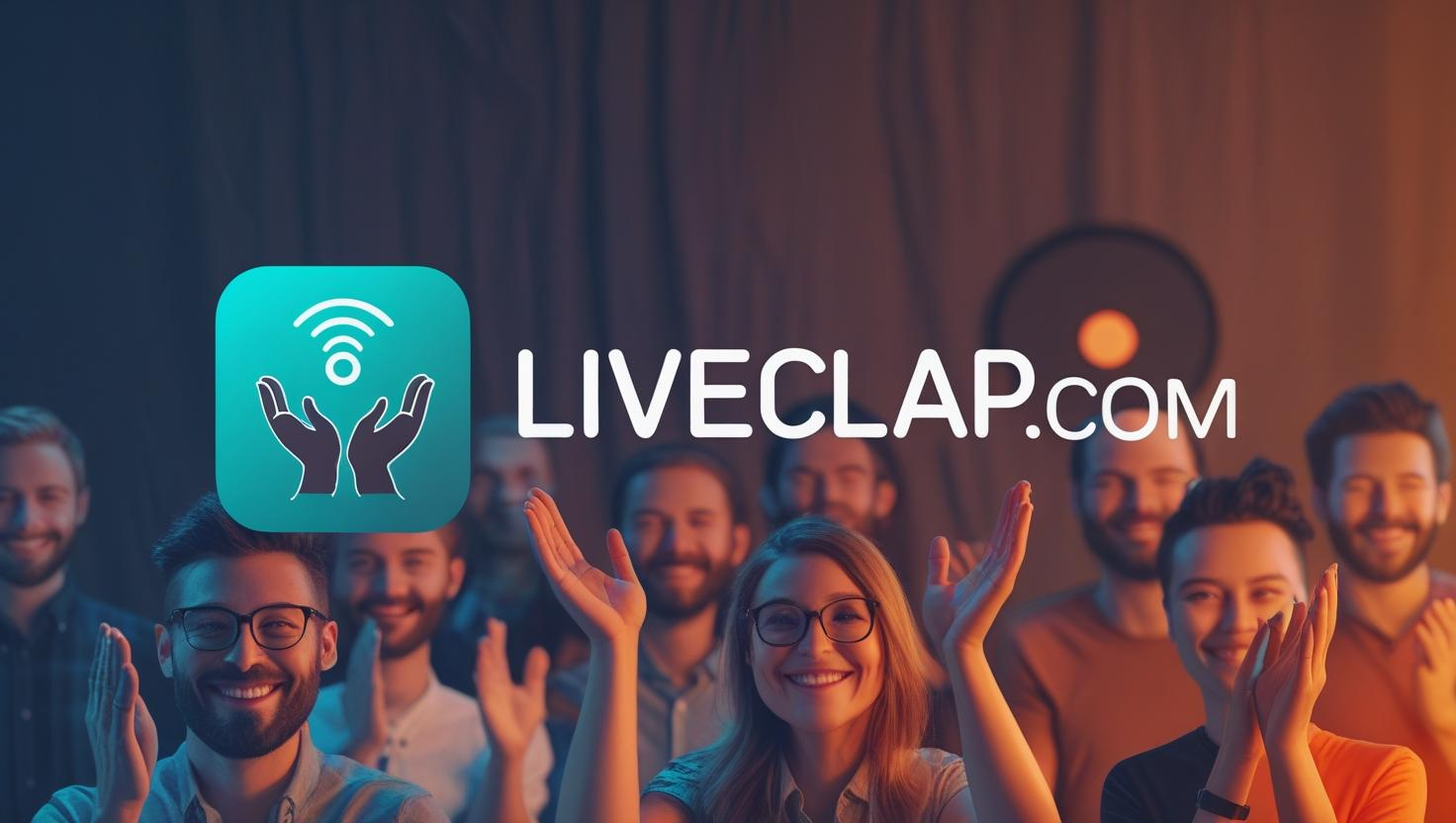 Virtual audience reactions - Crowd clapping with LiveClap logo